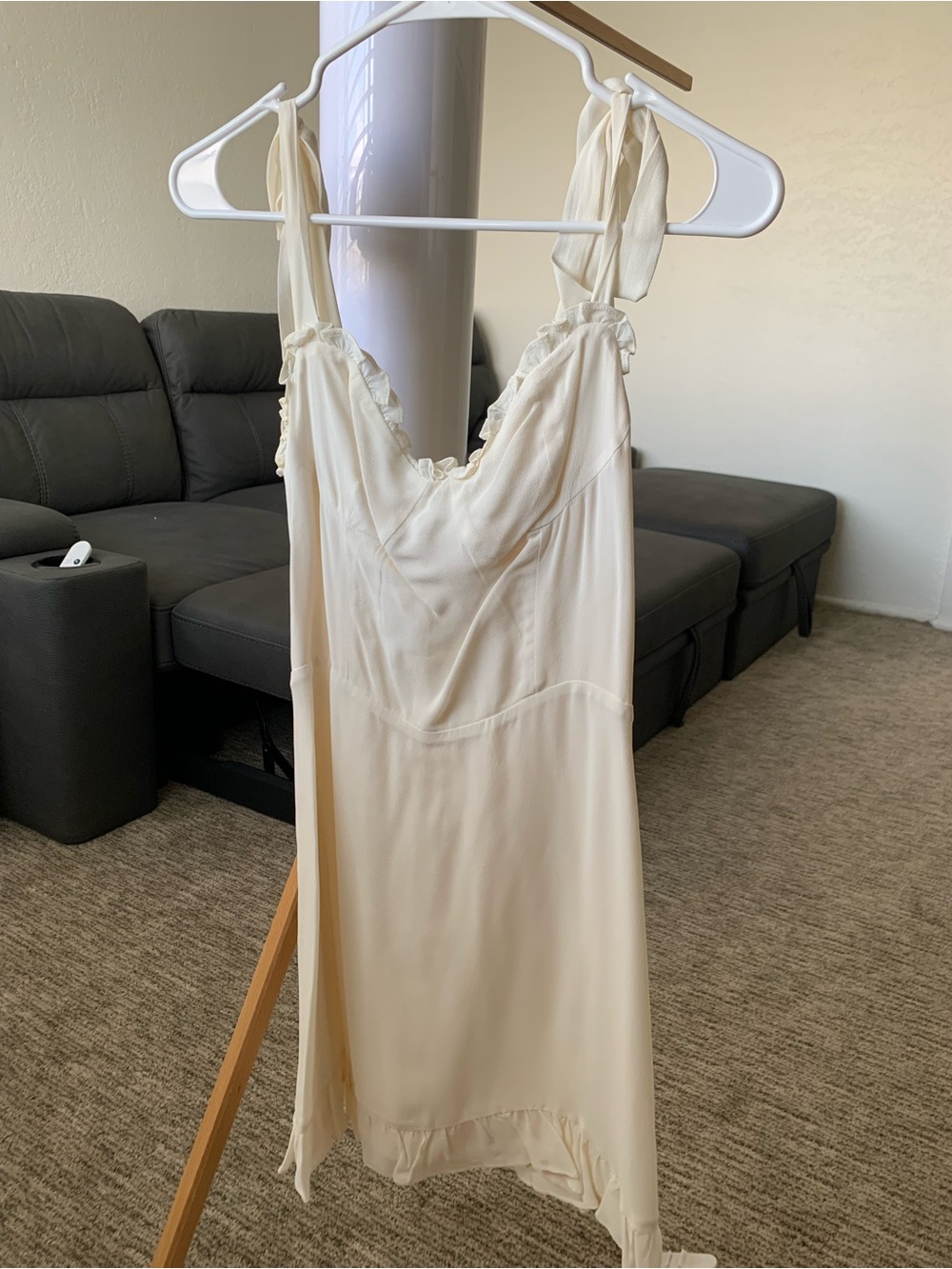 Reformation Christine Tie Shoulder Mini Dress